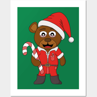 Merry Christmas Bear Posters and Art